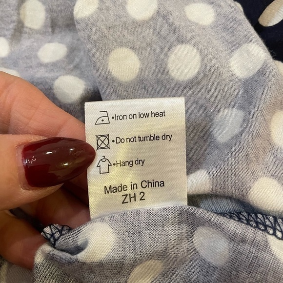 DB Moon black white polka dot midi short sleeve dress large - Picture 6 of 9